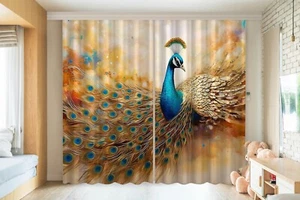 3D Painting Peacock K2313 Window Photo Curtain Printing Fabric Panda 2023 - Picture 1 of 7