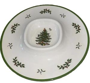 Spode Melamine Christmas Tree Chip And Dip Server 14” New - Picture 1 of 9