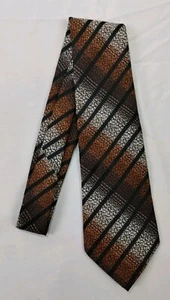 Don Loper Cooley's Clothing Store 100% Polyester Brown Black Stripes 54" X 4" - Picture 1 of 5