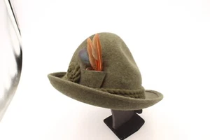 Vintage Austrian Hand Made Hat - gut behütet im wanderungen österreich size - 60 - Picture 1 of 3