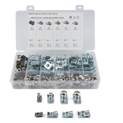 Stainless Steel U Nut Clips Motorcycle Fairing Bodywork Panel Fastener Kit 200Pc - Image 1 of 4