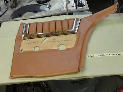 79 Cadillac Coupe Deville Phaeton RIGHT REAR QUARTER DOOR PANEL WOODGRAIN TRIM - Image 1 of 4