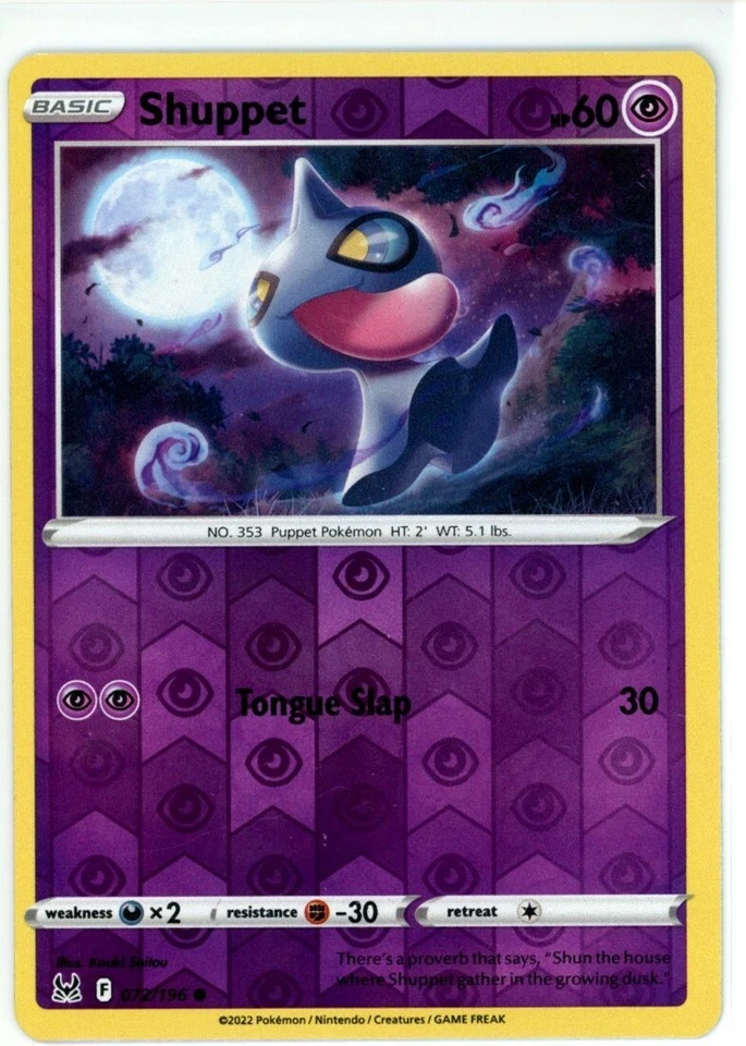 Pokemon TCG Shuppet 072/196 Swsh11: Lost Origin Reverse Holo - Image 1 of 1