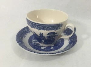 VTG Replacement Blue Willow Cup & saucer Wood & Sons Wood's Ware Fast Shipping! - Picture 1 of 1