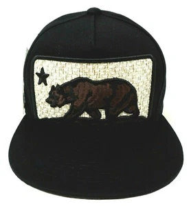 Cali Bear Snapback Cap Straw Woven Patch Hat CA California Republic OSFM NWT - Picture 1 of 6