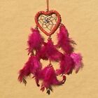  Heart Dreamcatcher 30cm Red Feather Bead Native American Mobile Wall Hanging 