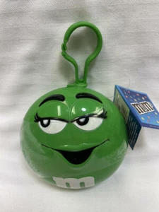 GREEN FACE M&M's CLIP ALONG Candy Dispenser Galerie 2004 Sealed w/Candy & Tags - Picture 1 of 7