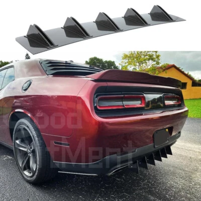Para Dodge Challenger 2008-2021 para-choque traseiro difusor spoiler divisor labial carbono - Imagem 1 de 4