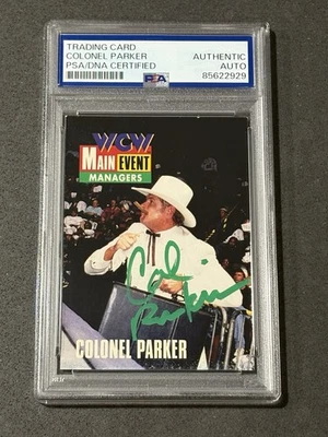 COLONEL PARKER 1995 CARDZ WCW MAIN EVENT SIGNED AUTOGRAPHED CARD PSA/DNA - Image 1 of 2