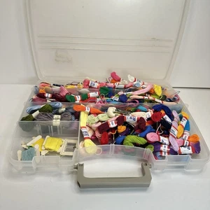 130+ Skeins and Thread Lot Many Colors Friendship Bracelet Thread Yarn Plus Box - Picture 1 of 11