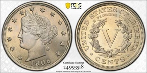 1906 Liberty Nickel PCGS MS65 - Picture 1 of 4
