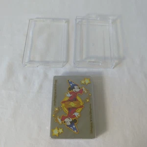 Walt Disney World Clear Plastic Sorcerer Mickey Mouse Theme Playing Cards  - Picture 1 of 7