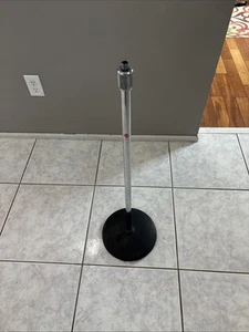 Atlas Sound Round Base Microphone Stand 35" to 63" Adjustable - Chrome - Picture 1 of 9