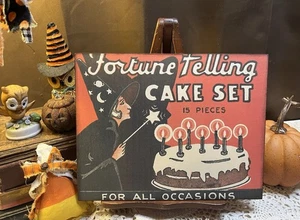 Vintage Style Halloween Fortune Telling Game Witch Handcrafted Flat Board Canvas - Picture 1 of 3