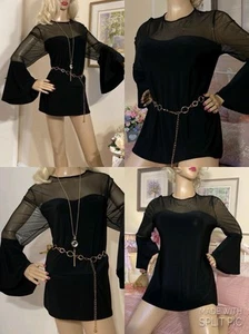 Witchy Sleeve Coquette Stretch Y2K Mod GoGo Whimsy Goth Fairy Top Dress Tunic - Picture 1 of 24