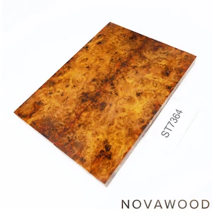AMBOINA MASER COLTELLO STABILIZZATO LEGNO COPPIA CIOTOLE AMBOYNA BURL ST7364 - Foto 1 di 1
