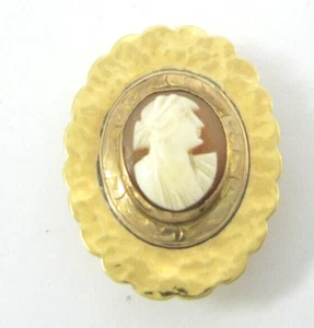 BELLISSIMA SPILLA/CIONDOLO SCIVOLO DONNA ORO GIALLO 18K CAMMEO 6,1G - Foto 1 di 10