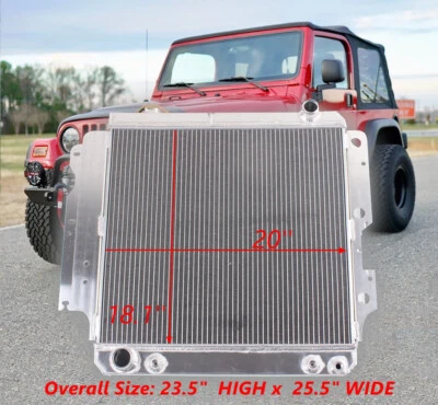 4 ряда алюминиевых радиаторов для 1987 ~ 2006 2004 Jeep Wrangler TJ, YJ 2.4 2.5/4.0/4.2L - Изображение 1 из 4