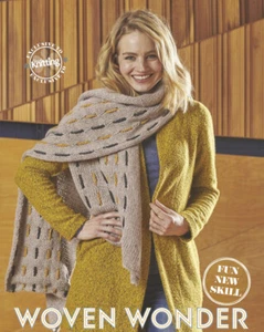 WOVEN WRAP / SCARF - Knitting & Crochet Pattern - KING COLE CHUNKY - Picture 1 of 5