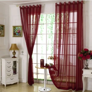 NEW JC Penney Lisette *MERLOT* Pinch Pleat Panels Sheer Curtains Pair 120" x 95" - Picture 1 of 5