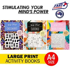 Large Print Word Search Sudoku Croasswords Activity Books A4 Adult Brain Games