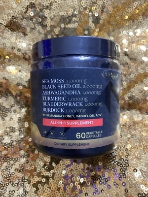 Suplemento todo en uno ApexZone musgo marino cúrcuma, enfoque de energía inmune 60 cápsulas vegetales Foto 1 de 4