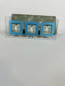 NEW Glass Photo Frame Holds 3-2x2 Photos Triple Frame NIB - Picture 1 of 5