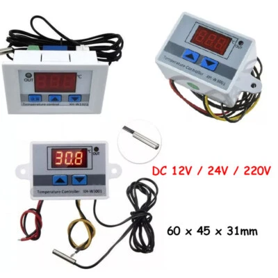 DC 12/24/220V Digital LED Temperature Controller Thermostat Control Switch Probe - Image 1 of 4
