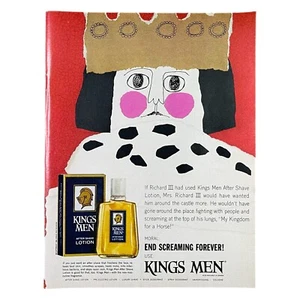 Kings Men After Shave Lotion Print Ad 1963 8x11" Vintage 60s Mens MCM Cologne - Picture 1 of 1