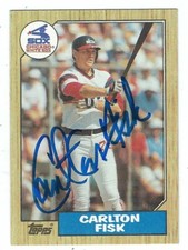 Autographed CARLTON FISK Chicago White Sox 1987 Topps Card #756 w/COA 