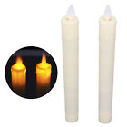 2x LED Flameless Taper Flickering Battery Operated Candles Lights Party Decor HD