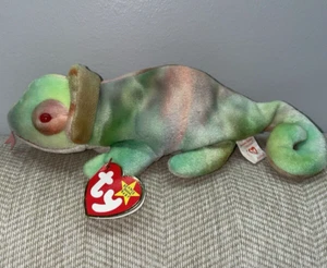 TY BEANIE BABY 9" REGENBOGEN DER LEGUAN CHAMÄLEON SPIELZEUG 1997 (ETIKETTENFEHLER) NICHT MEHR ERHÄLTLICH - Bild 1 von 11