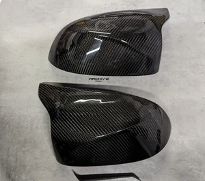 Real Carbon Fibre Wing Mirror Cover Caps BMW X3M X4M X5M X6M F97 F98 F95 RHD - Picture 1 of 5