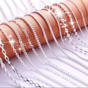 Lot 925 Silver Chain Women Men Necklace 16''-30''Wholesale Fashion Jewelry Gift