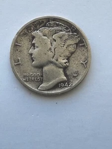 1942 10C Mercury Dime Circulated - Picture 1 of 2