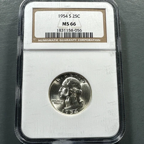 1954-S 25C Washington Quarter, NGC MS66 (75037) Cover