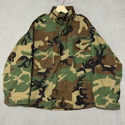 US Army M65 Field Jacket  Cold Weather Coat Men M Woodland Camo Golden MFG Co - Image 1 of 4