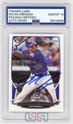 Подписанный дебютант Нолан Аренадо Cardinals 2013 Bowman RC NO41 PSA/DNA GEM MT 10 - Изображение 1 из 2