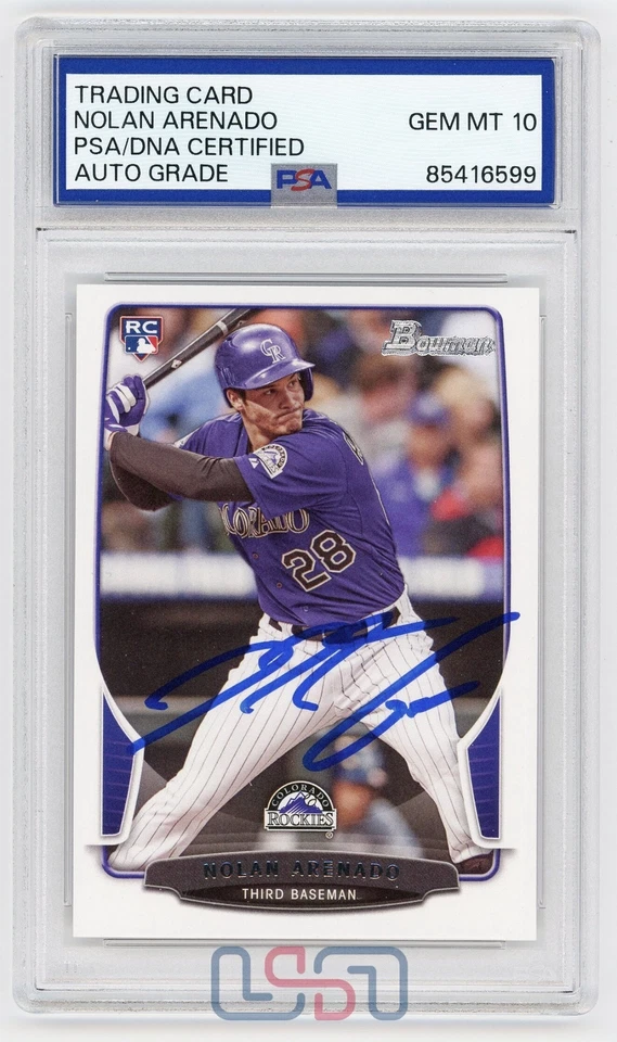 Подписанный дебютант Нолан Аренадо Cardinals 2013 Bowman RC NO41 PSA/DNA GEM MT 10 - Изображение 1 из 2