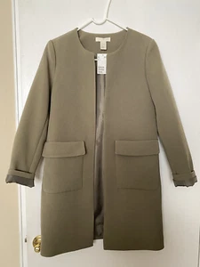 H&M Womens Coat Olive Green Size 6 - Picture 1 of 11
