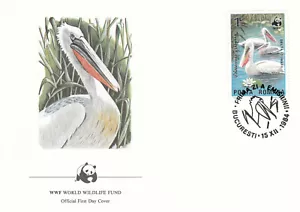 (120128) Birds Pelican WWF Romania FDC 1984 - Picture 1 of 1