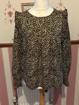 Next Blusa Manga Larga Estampado Leopardo Talla 14 Nueva Foto 1 de 4