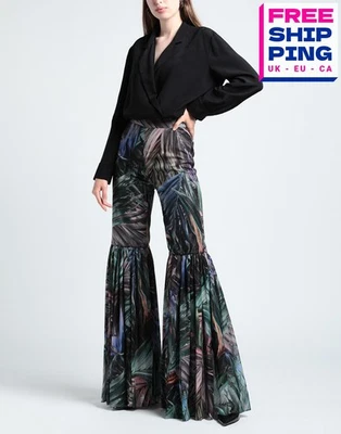 PVP €1510 HALPERN Pantalón Acampanado FR34 US2 UK6 XS Forrado Patrón Palma Reunido  Foto 1 de 4
