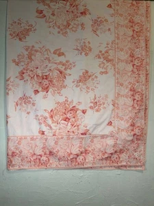 April Cornell Tablecloth 60" X 84" Peach Pink Rose Classic Florals 100% Cotton - Picture 1 of 10