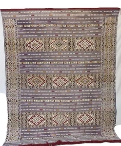 Vintage Marokkanischer Kelim Teppich Handgewebt Berber Zammour Stamm/9ft2’X 6Ft 7’’/Liebe - Bild 1 von 15