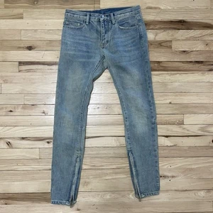 MNML Jeans Mens 29 Blue Slim Tapered Ankle Zip - Picture 1 of 6