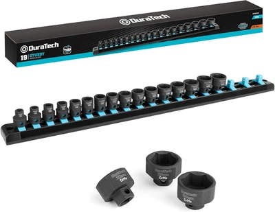 3/8" Drive Stubby Impact Socket Set, Low Profile Impact Sockets, 19-Piece, Metri - Image 1 of 4
