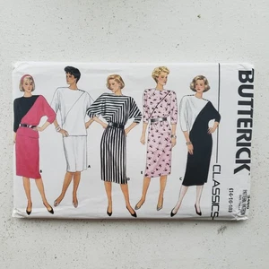80er Jahre Vintage 36" - 40" Büste Butterick 3460 Kleid Schnittmuster  - Bild 1 von 3