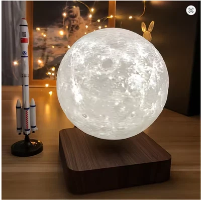 BRANDED Levitating Moon Lamp, Magnetic Floating Moon Lamp Spinning Luna Night Light with