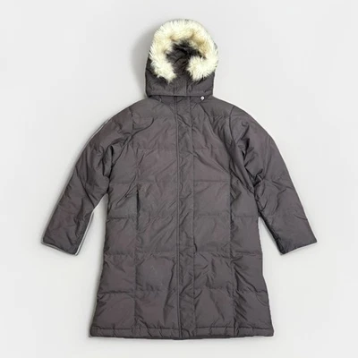 LL Bean Ultrawarm Long Down Parka Coat Jacket Women's XS Petite Brown Det Hood - Image 1 of 4